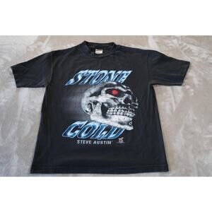 Vintage Stone Cold Steve Austin Shirt Mens Medium Black WWF WWE Skull Tee 90s